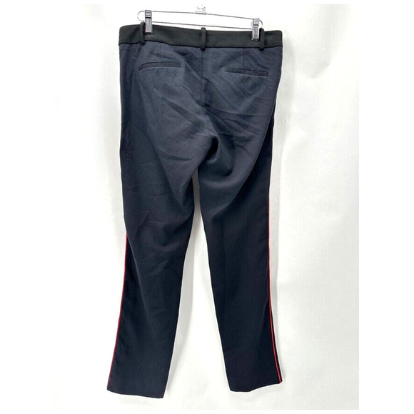 Maje Tuxedo Stripe Dress Pants Navy Wool US 4 FR 36 Preppy City Career Paris - Picture 6 of 12